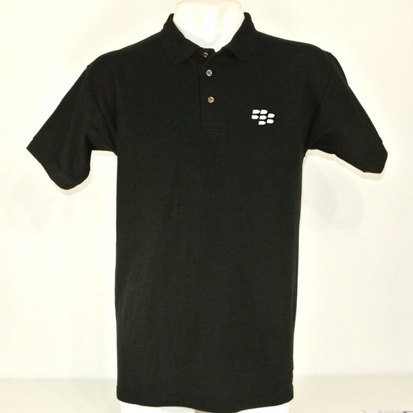 BLACKBERRY BBM Black Polo Shirt Employee Uniform NEW Size L Large - Picture 4 of 8